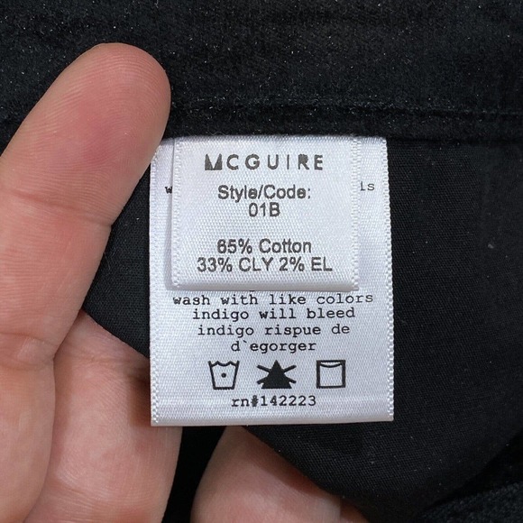 McGuire Denim Newton Mid Rise Skinny Pants in Black Velvet Women’s Sz 30 X 29 - Picture 6 of 8